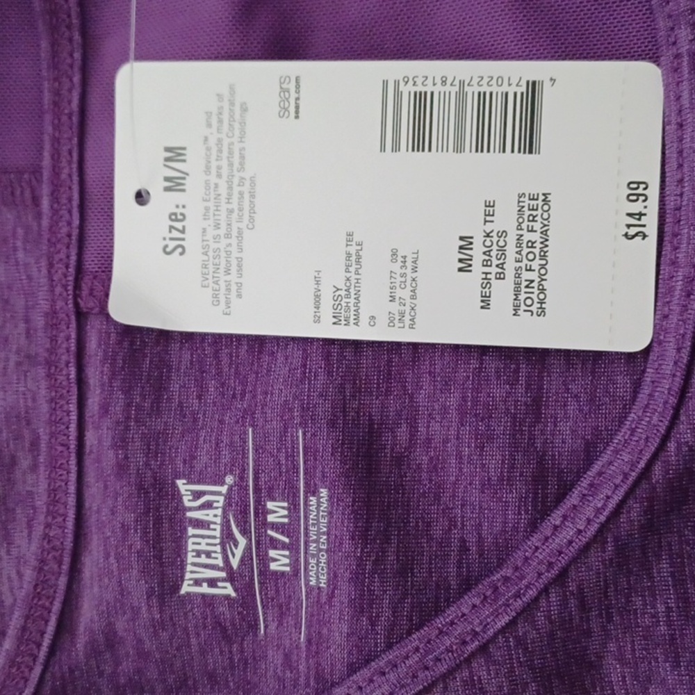 3 New Women's Everlast Wicking T Shirts Purple, Blue, and Gray Size Medium Missy - Picture 8 of 13